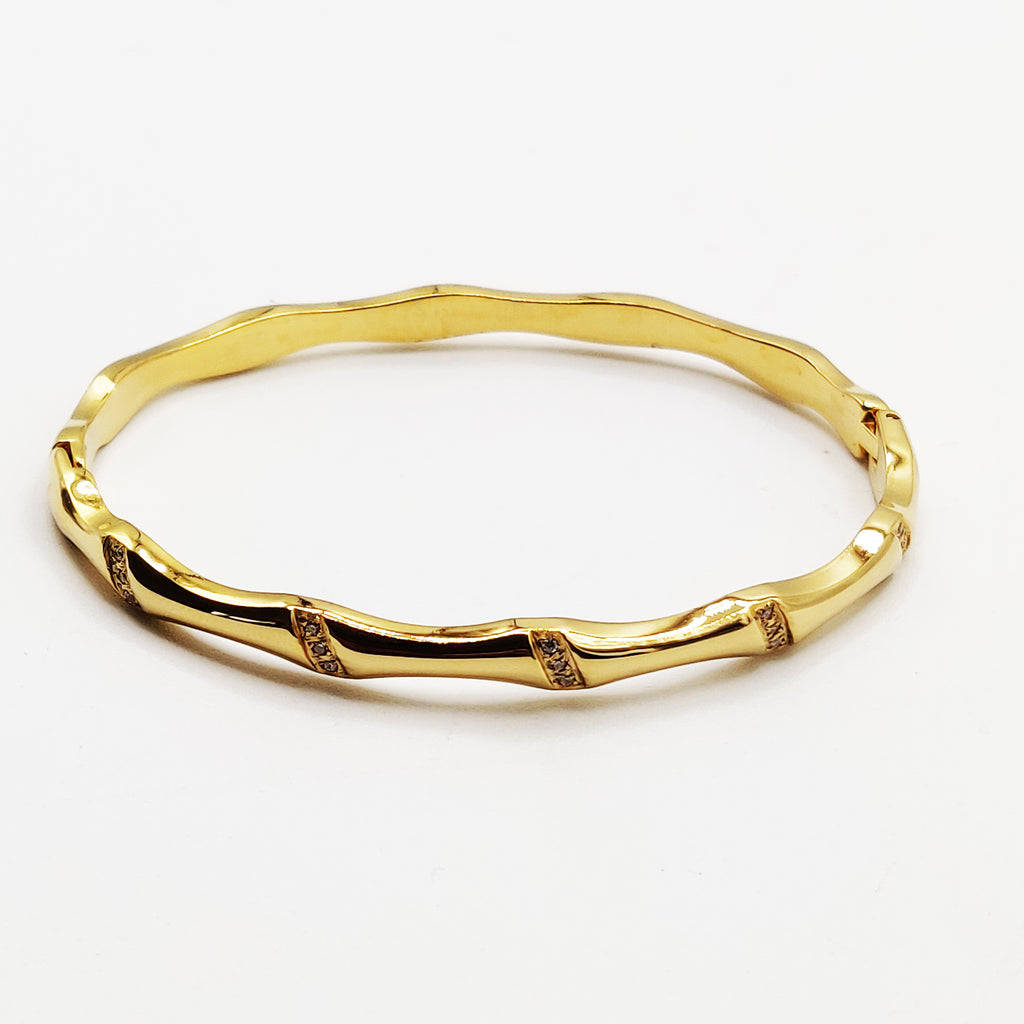 Bracelet Rigide Vagues Cristaux Luxe