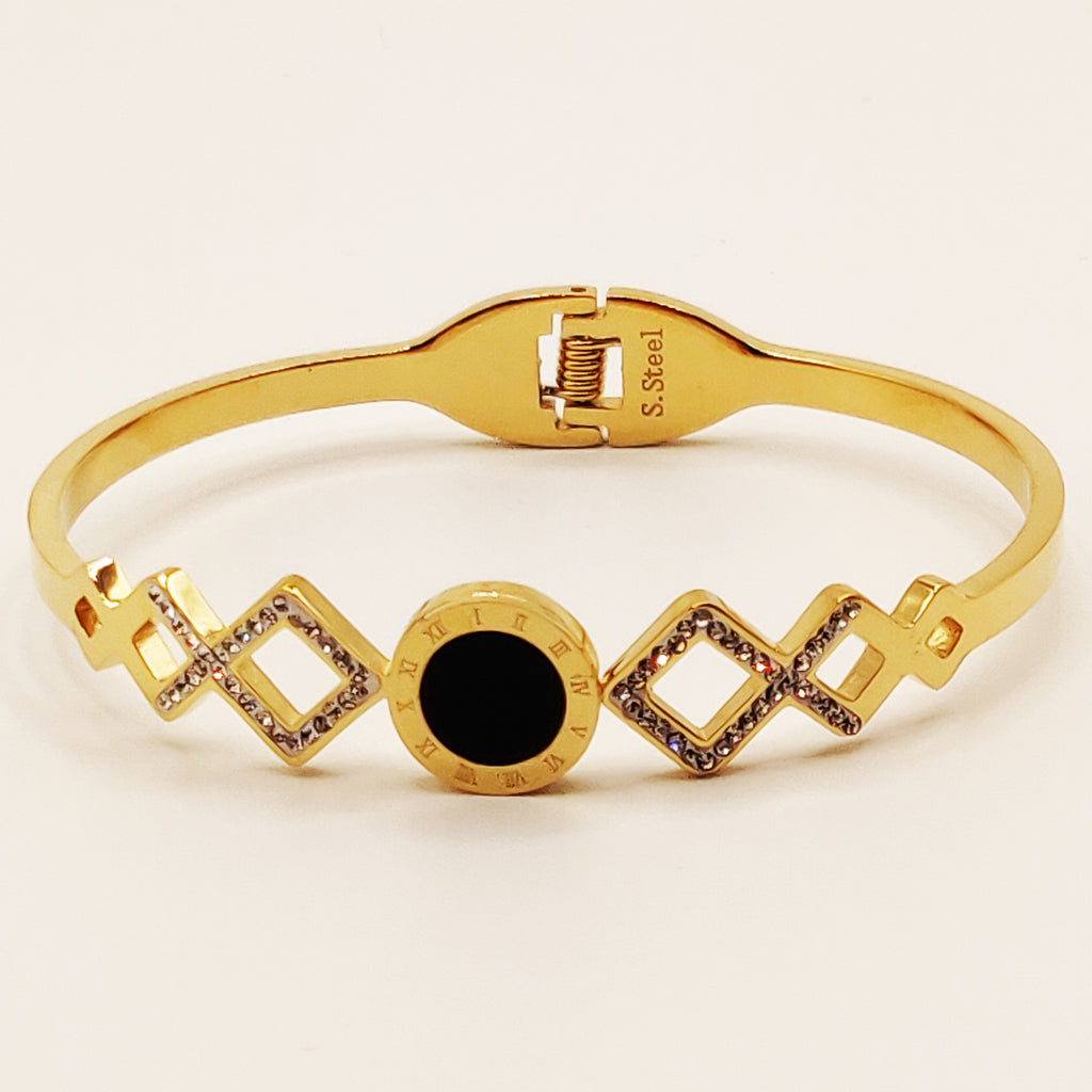 Bracelet Romain Rigide Losanges Cristaux
