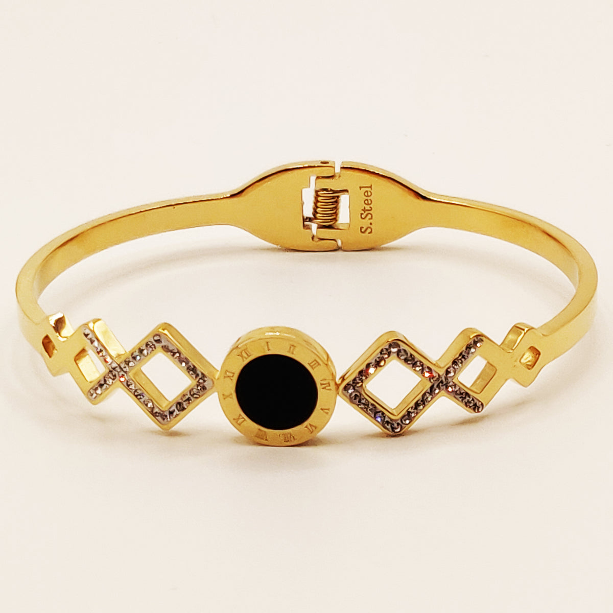 Bracelet Romain Rigide Losanges Cristaux