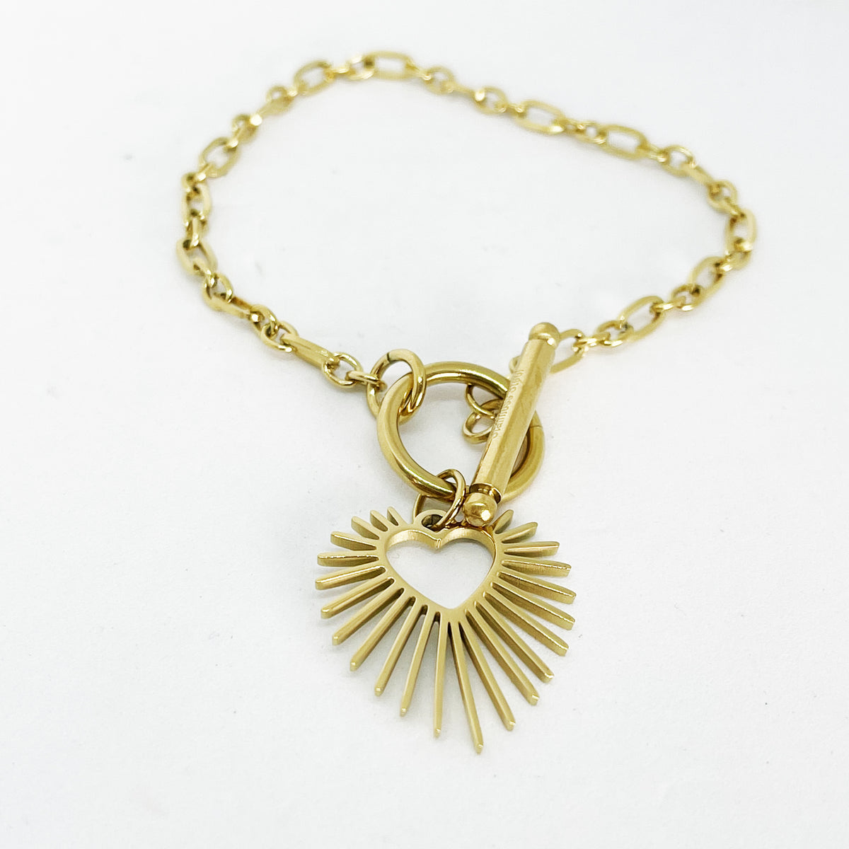 Bracelet Rond Barré Coeur Soleil