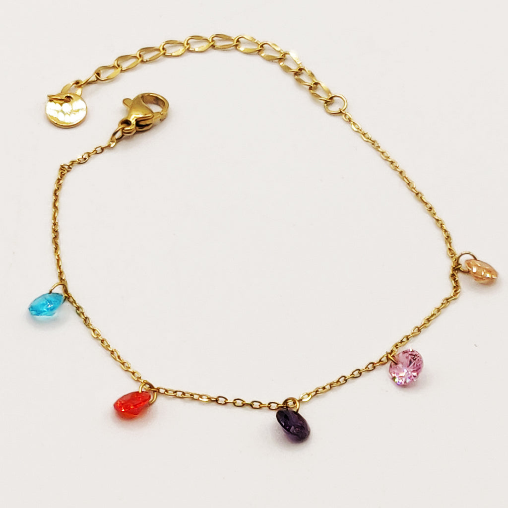 Bracelet Simple Cristaux Multicolores