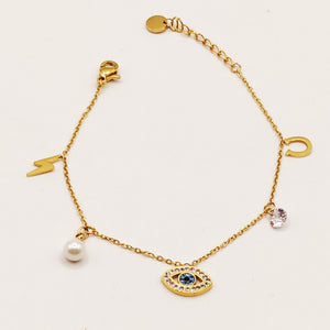 Bracelet Simple Oeil Multi Pendentifs