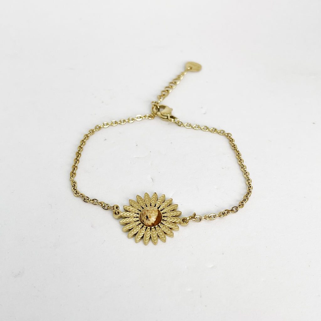Bracelet Soleil Pierre Marron