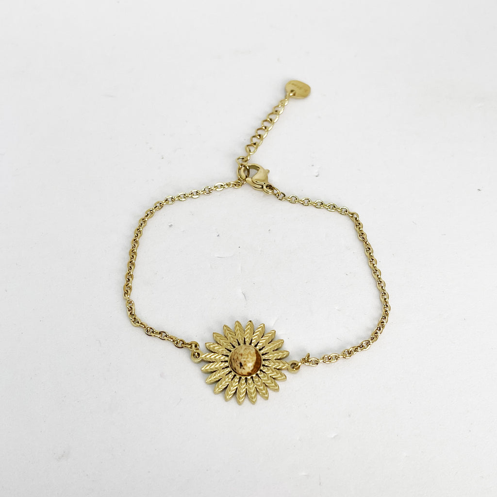 Bracelet Soleil Pierre Marron