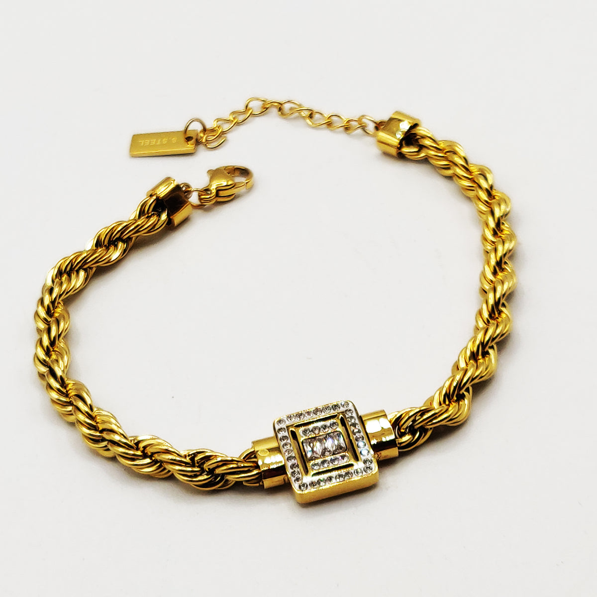 Bracelet Torsade Multi Lignes Cristaux Luxe