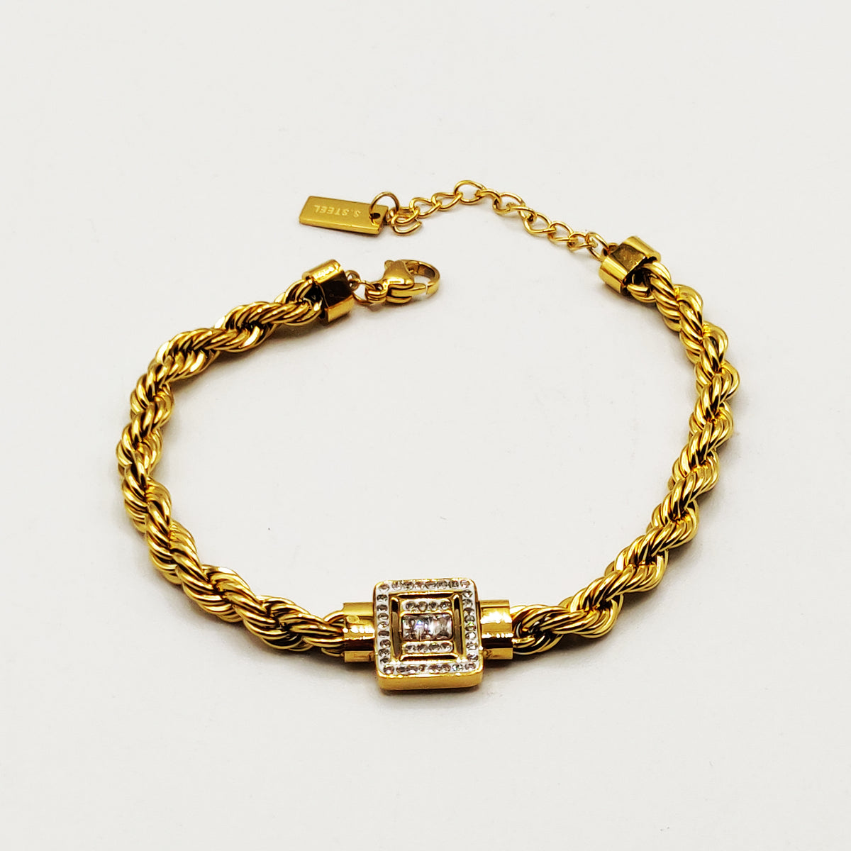 Bracelet Torsade Multi Lignes Cristaux Luxe