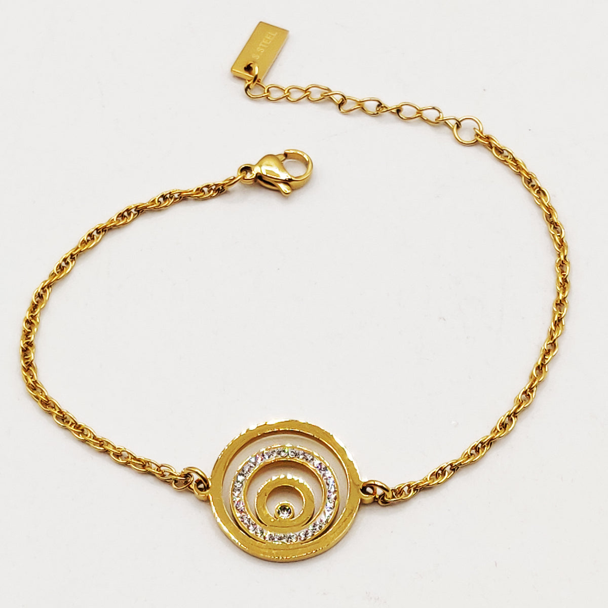 Bracelet Torsade Pendentif Multi Cercles Luxe