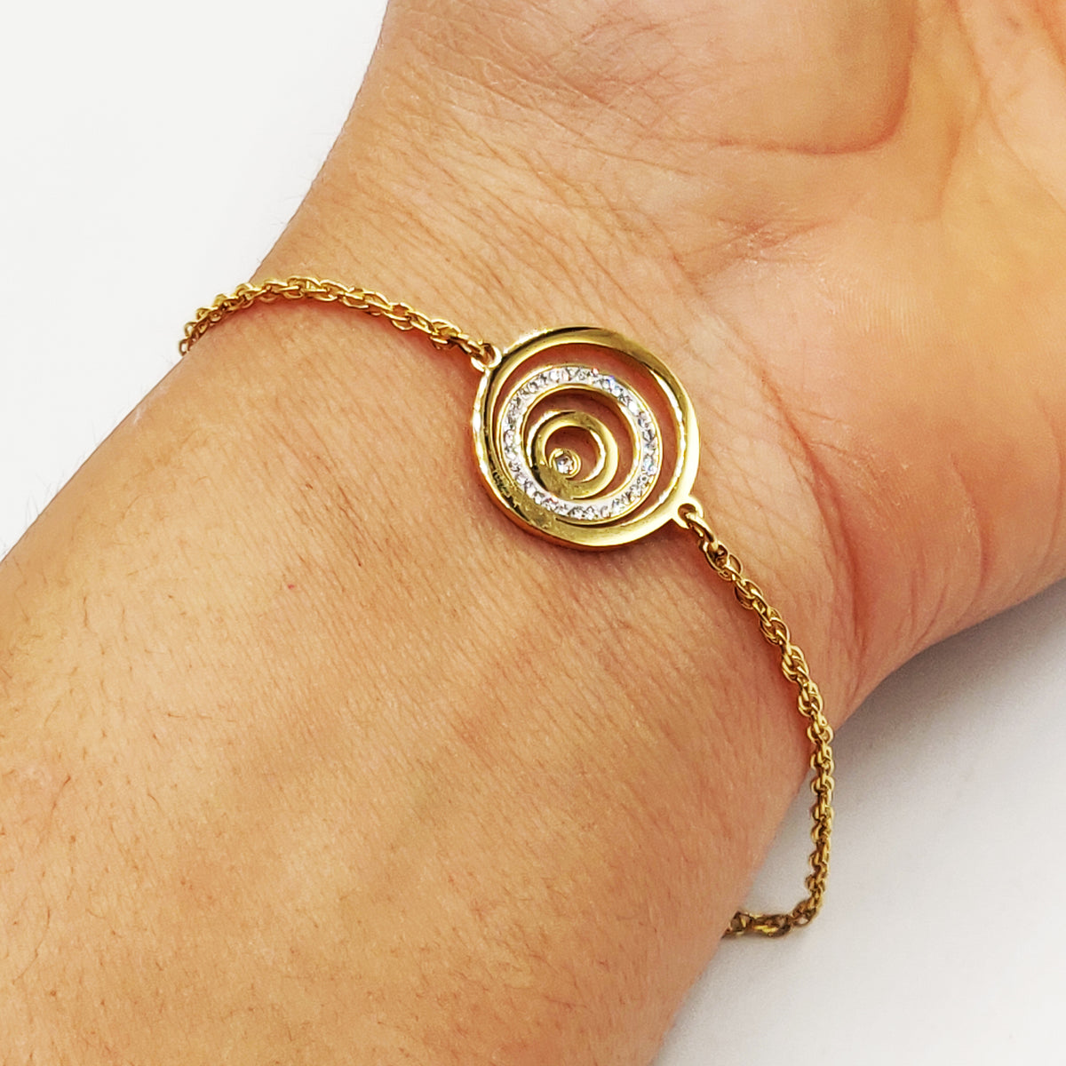 Bracelet Torsade Pendentif Multi Cercles Luxe