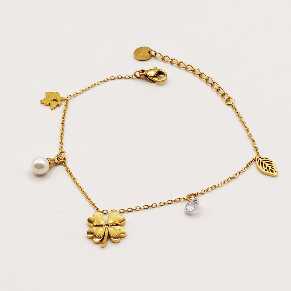 Bracelet Trèfle à 4 Coeurs Multi Pendentifs