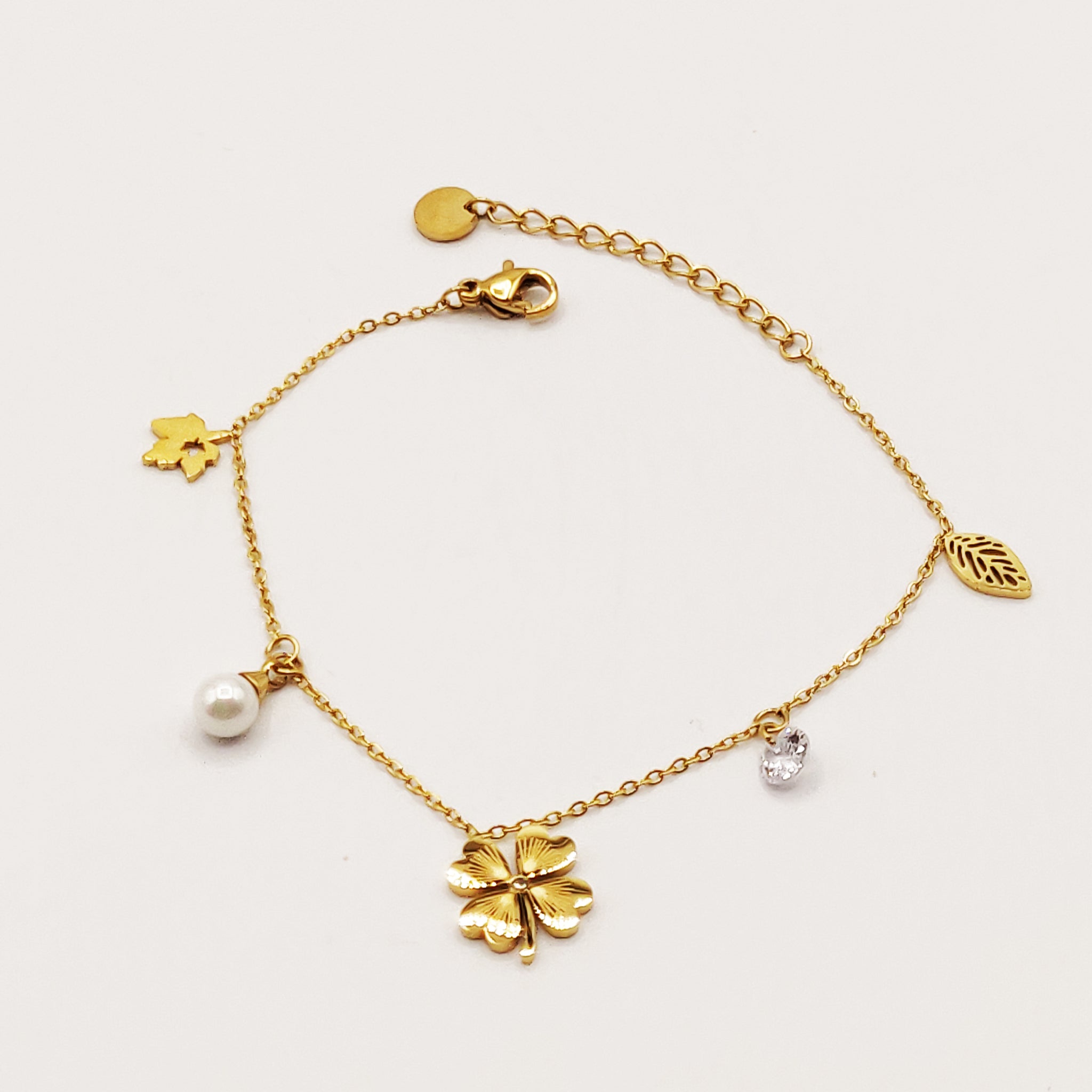 Bracelet Trèfle à 4 Coeurs Multi Pendentifs