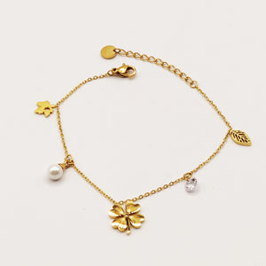 Bracelet Trèfle à 4 Coeurs Multi Pendentifs