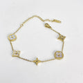Bracelet Trèfles et Étoiles Blanc