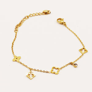 Bracelet Trèfles et Étoiles Creux Luxe