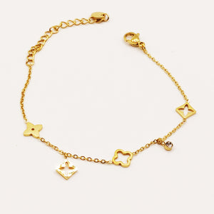 Bracelet Trèfles et Étoiles Creux Luxe