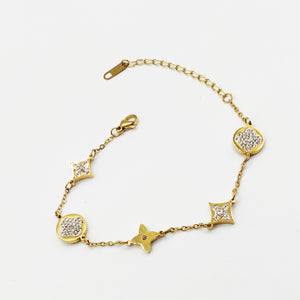 Bracelet Trèfles et Étoiles Cristaux