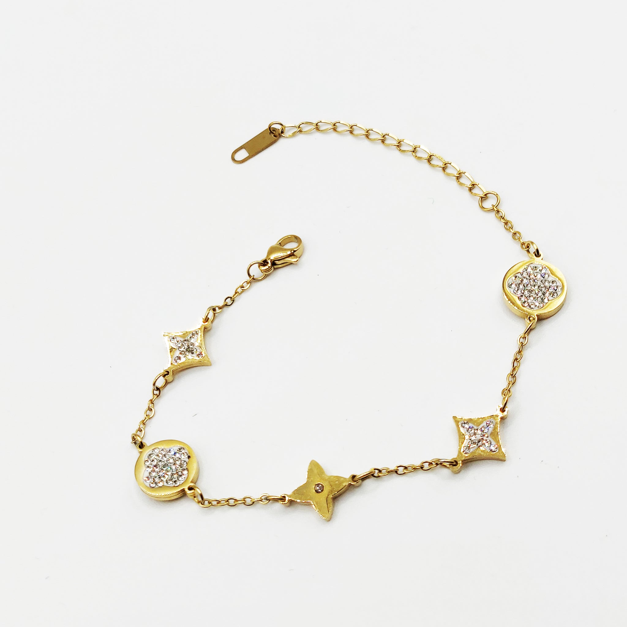 Bracelet Trèfles et Étoiles Cristaux