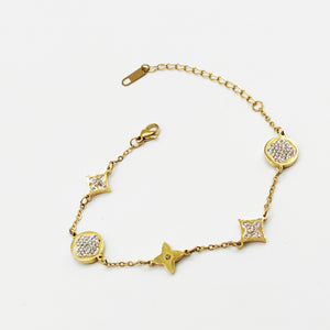 Bracelet Trèfles et Étoiles Cristaux