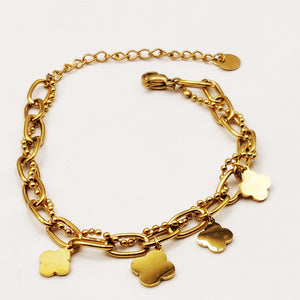 Bracelet Trèfles Luxe Chaîne Double