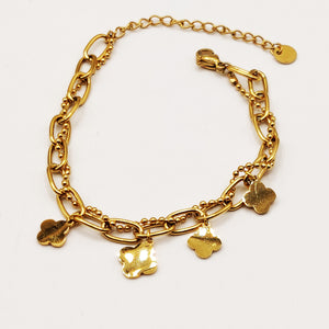 Bracelet Trèfles Luxe Chaîne Double