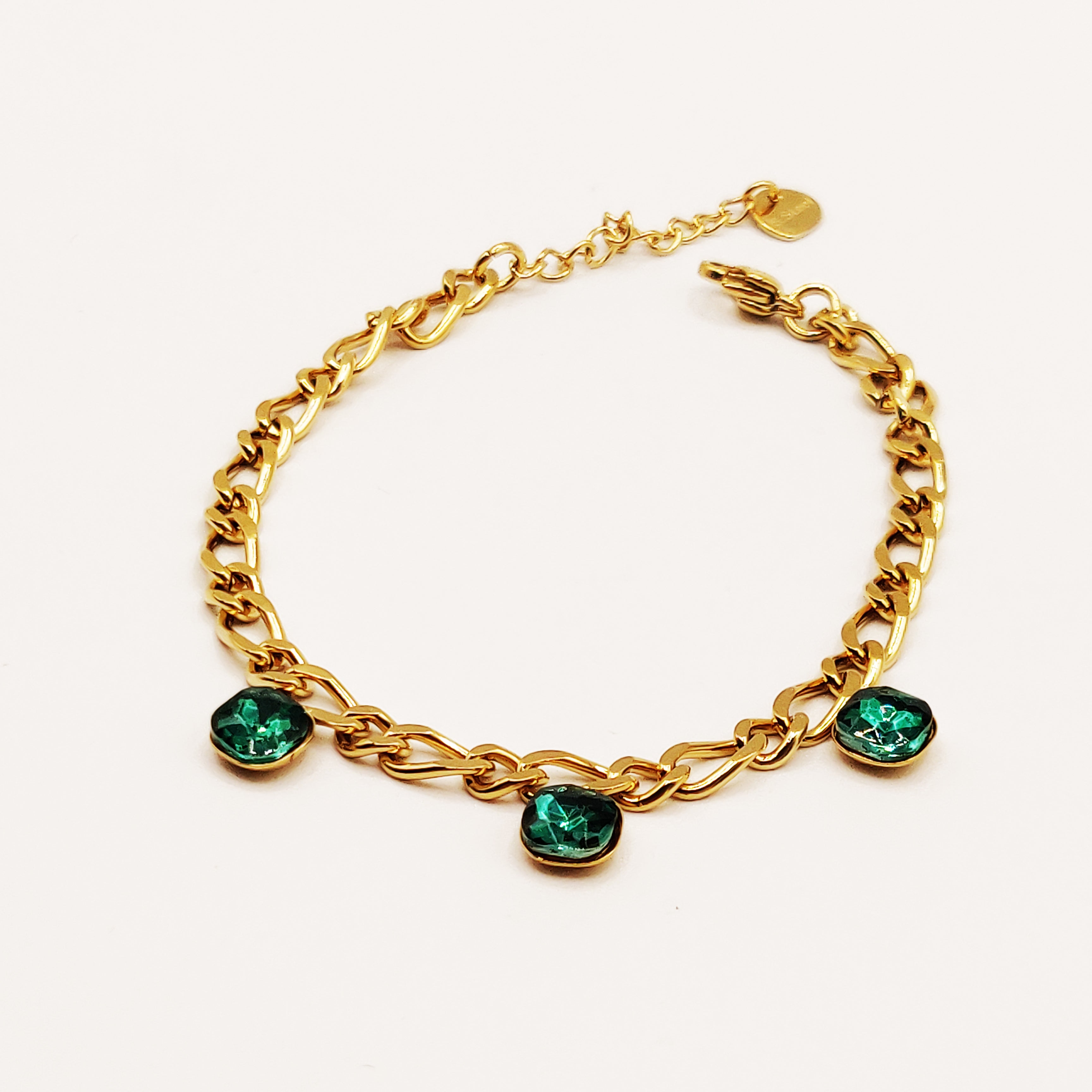 Bracelet Tresse 3 Émeraudes