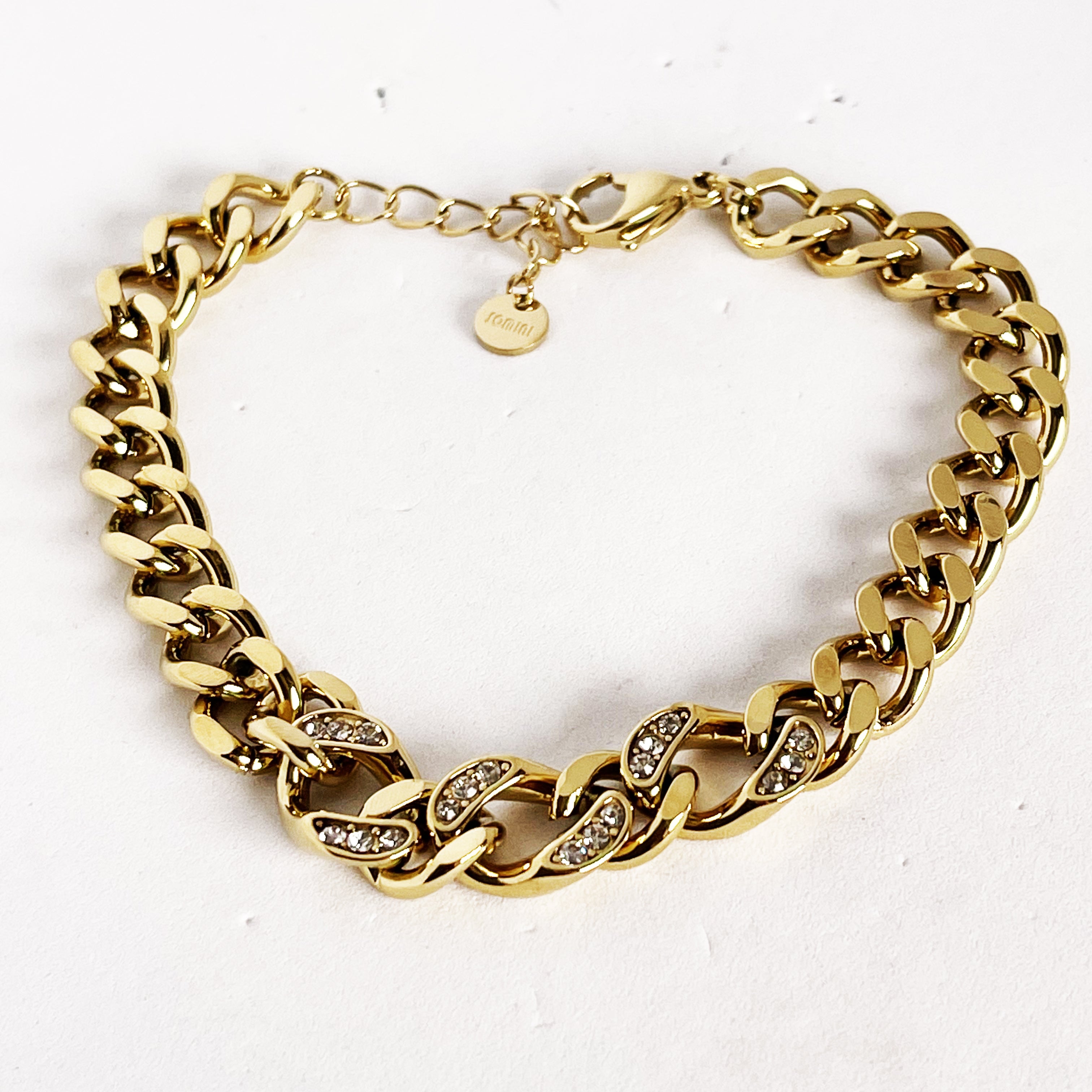 Bracelet Tresse 3 Maillons Cristaux