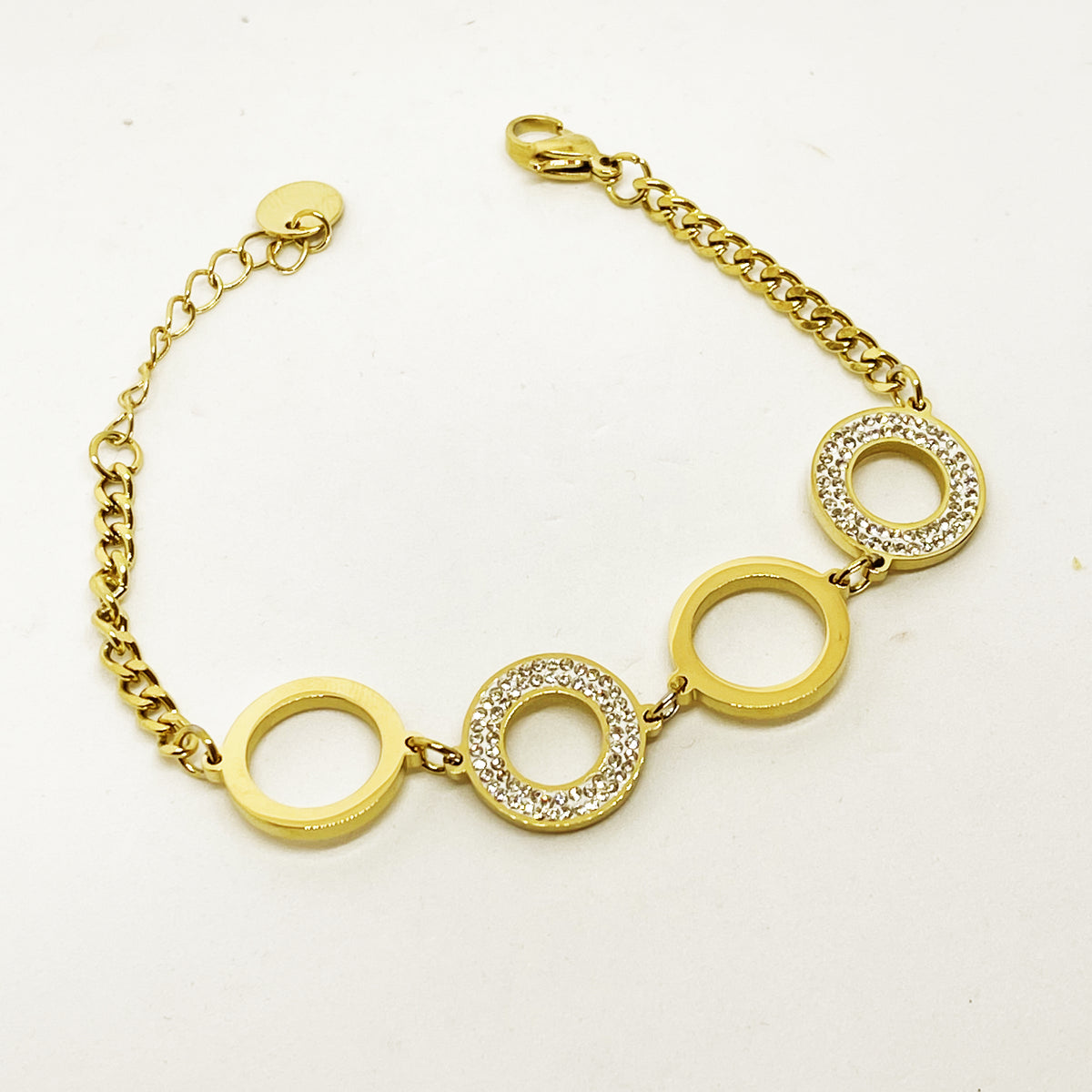 Bracelet Tresse 4 Cercles Cristaux