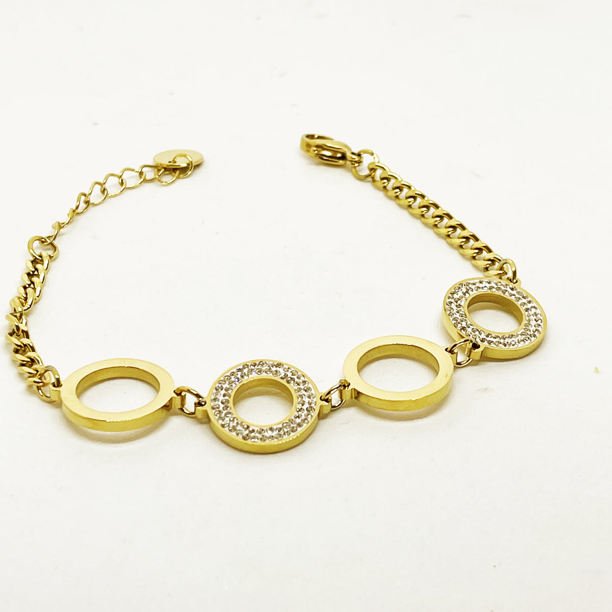 Bracelet Tresse 4 Cercles Cristaux