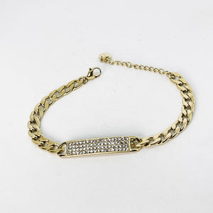 Bracelet Tresse Barre Cristaux