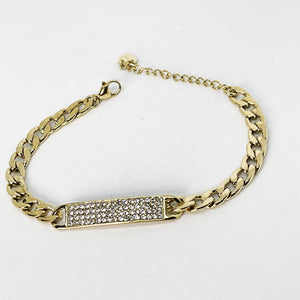 Bracelet Tresse Barre Cristaux