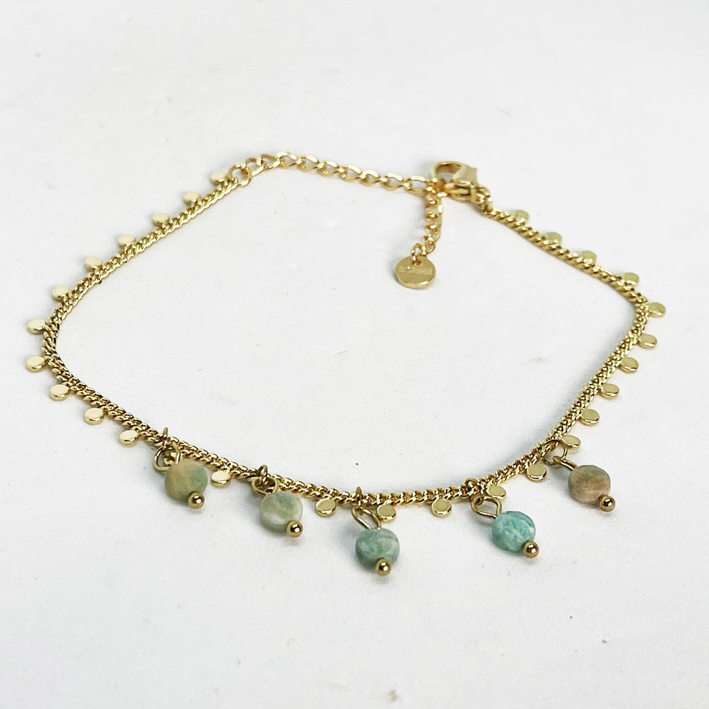 Bracelet Tresse Cercles et Perles Bleues