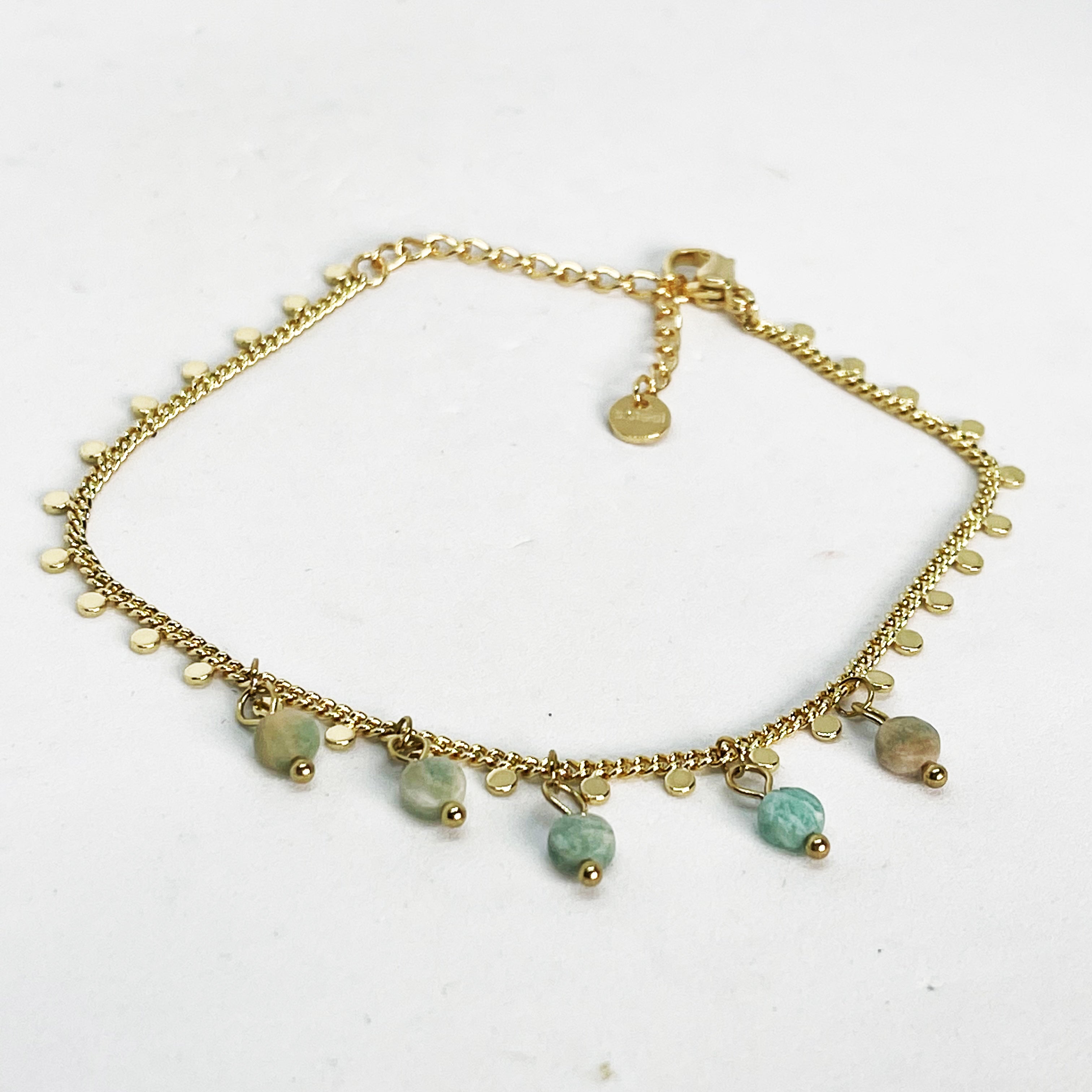 Bracelet Tresse Cercles et Perles Bleues