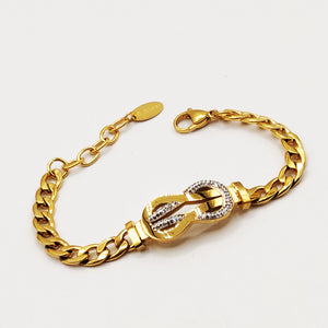 Bracelet Tresse Double Boucles Cristaux Luxe