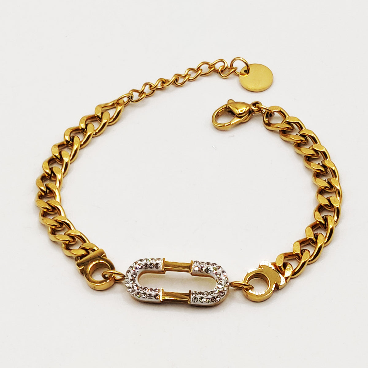 Bracelet Tresse Double U Cristaux Luxe