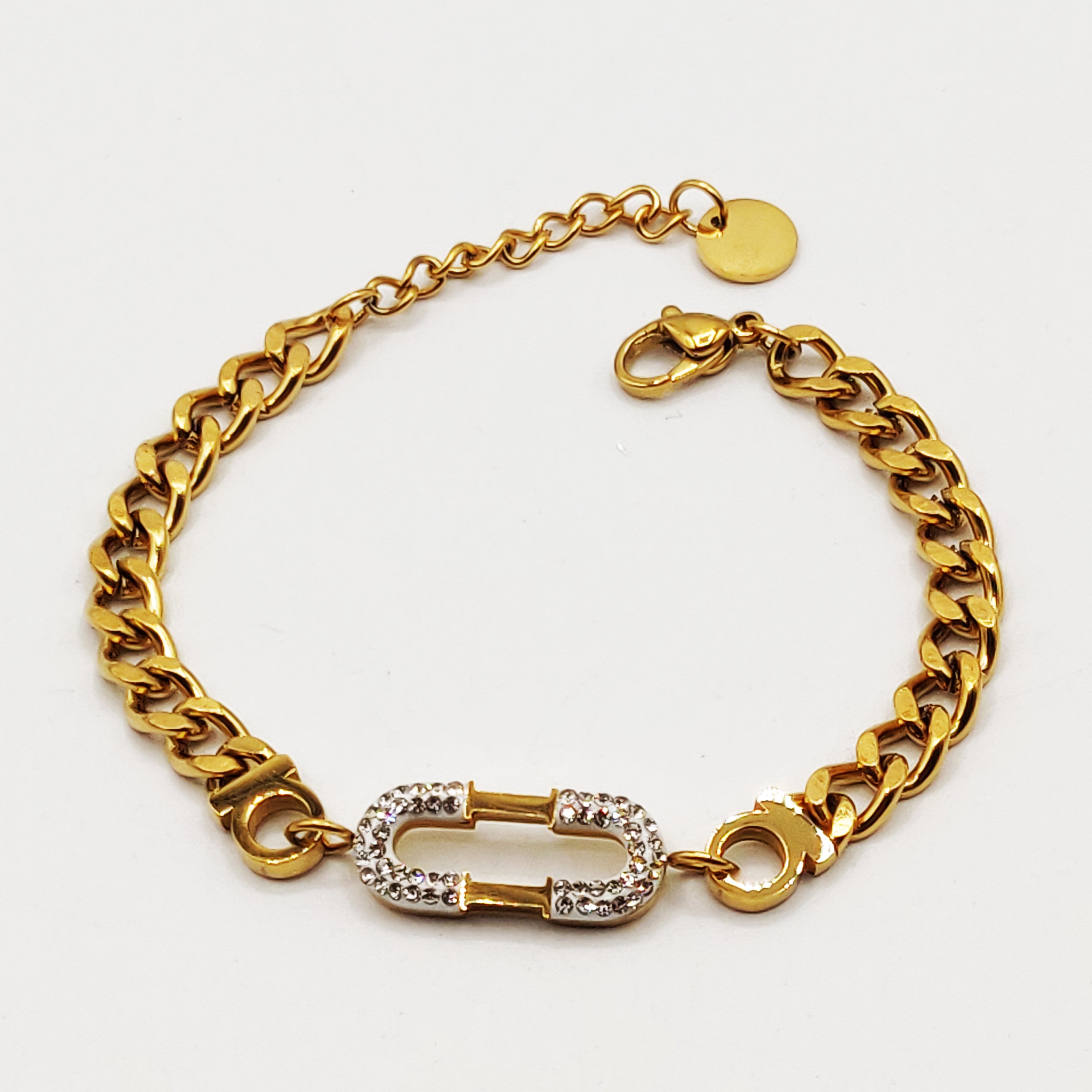 Bracelet Tresse Double U Cristaux Luxe