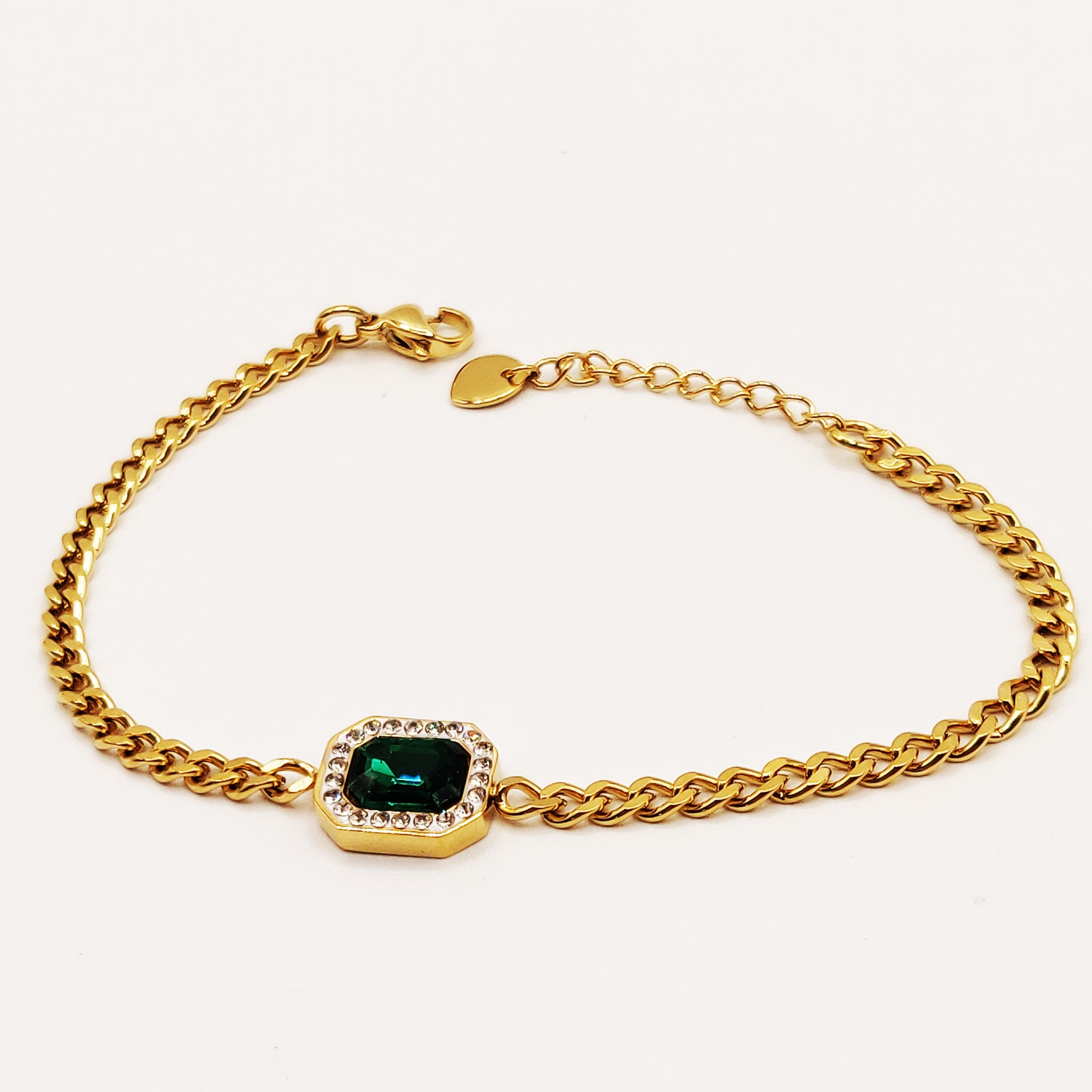 Bracelet Tresse Émeraude Luxe