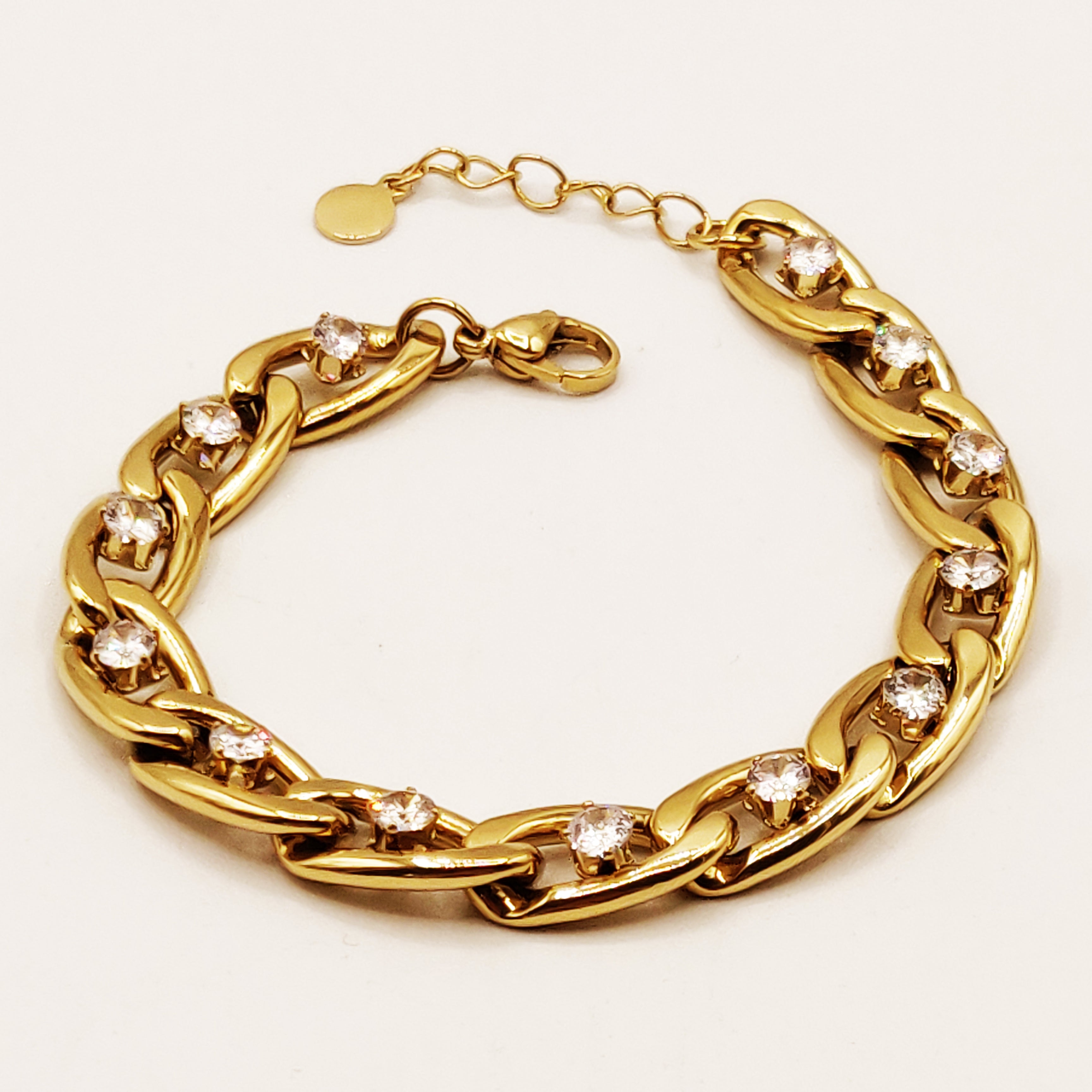 Bracelet Tresse Gros Cristaux Luxe