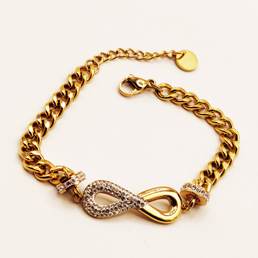Bracelet Tresse Infinity Cristaux Luxe