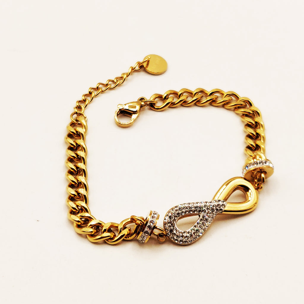 Bracelet Tresse Infinity Cristaux Luxe