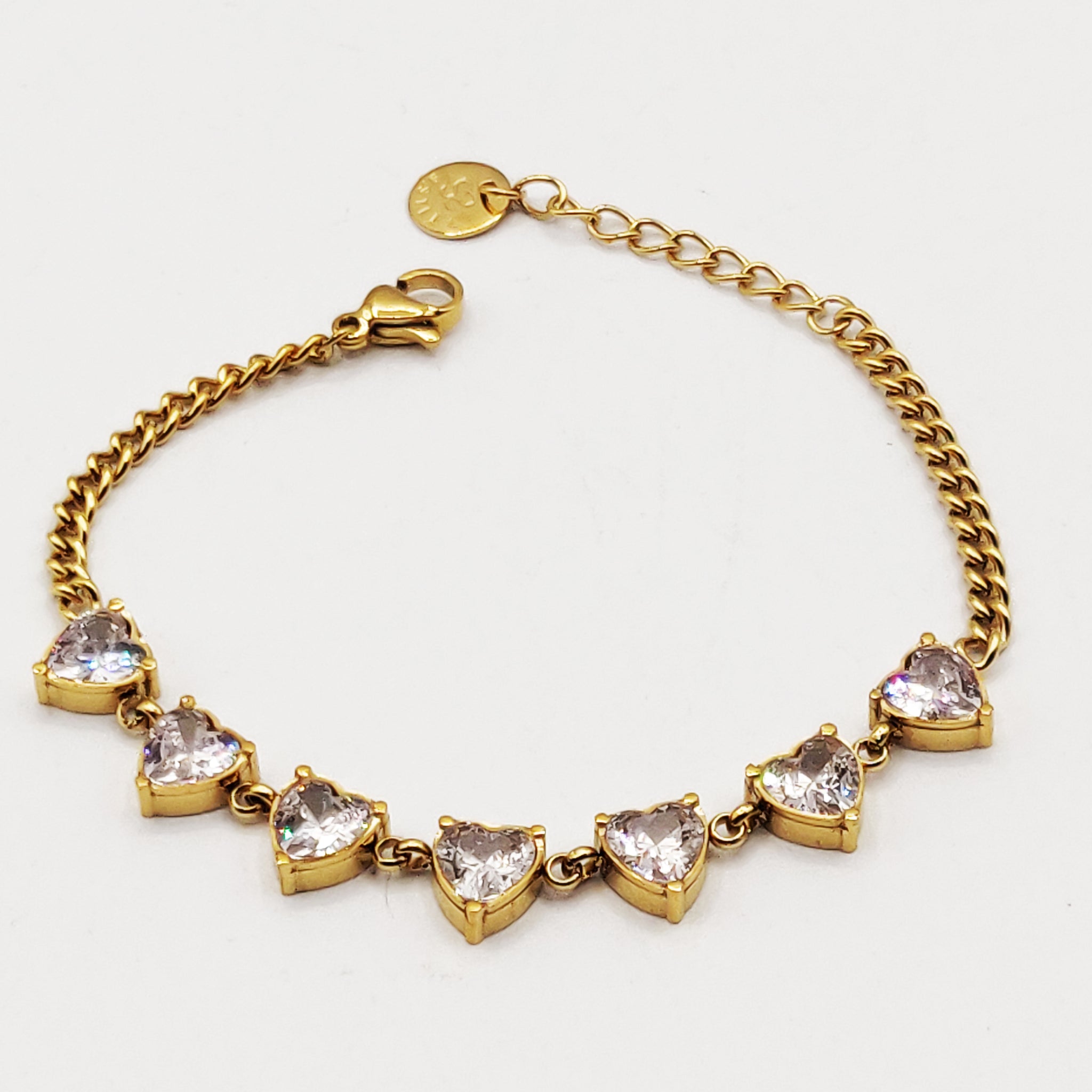 Bracelet Tresse Multi Coeurs Cristaux Luxe