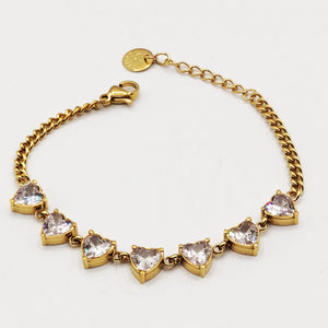 Bracelet Tresse Multi Coeurs Cristaux Luxe
