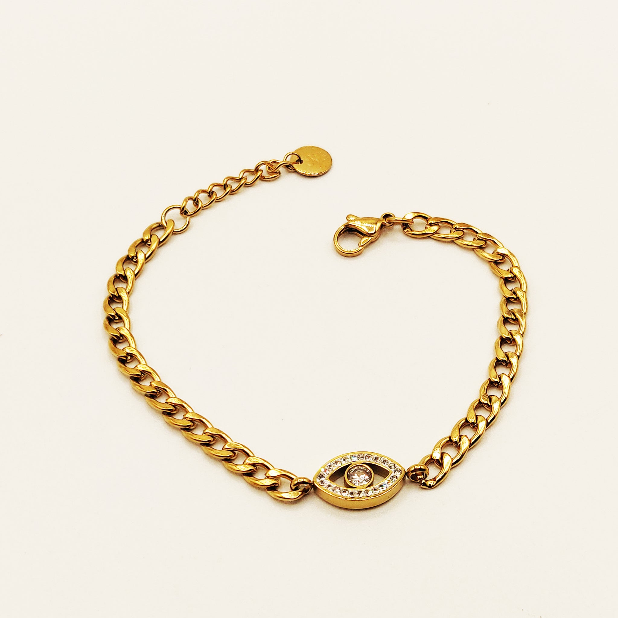 Bracelet Tresse Oeil Cristaux