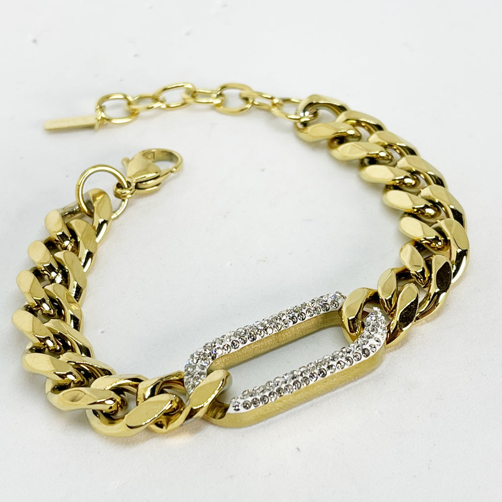 Bracelet Tresse Ovale Cristaux