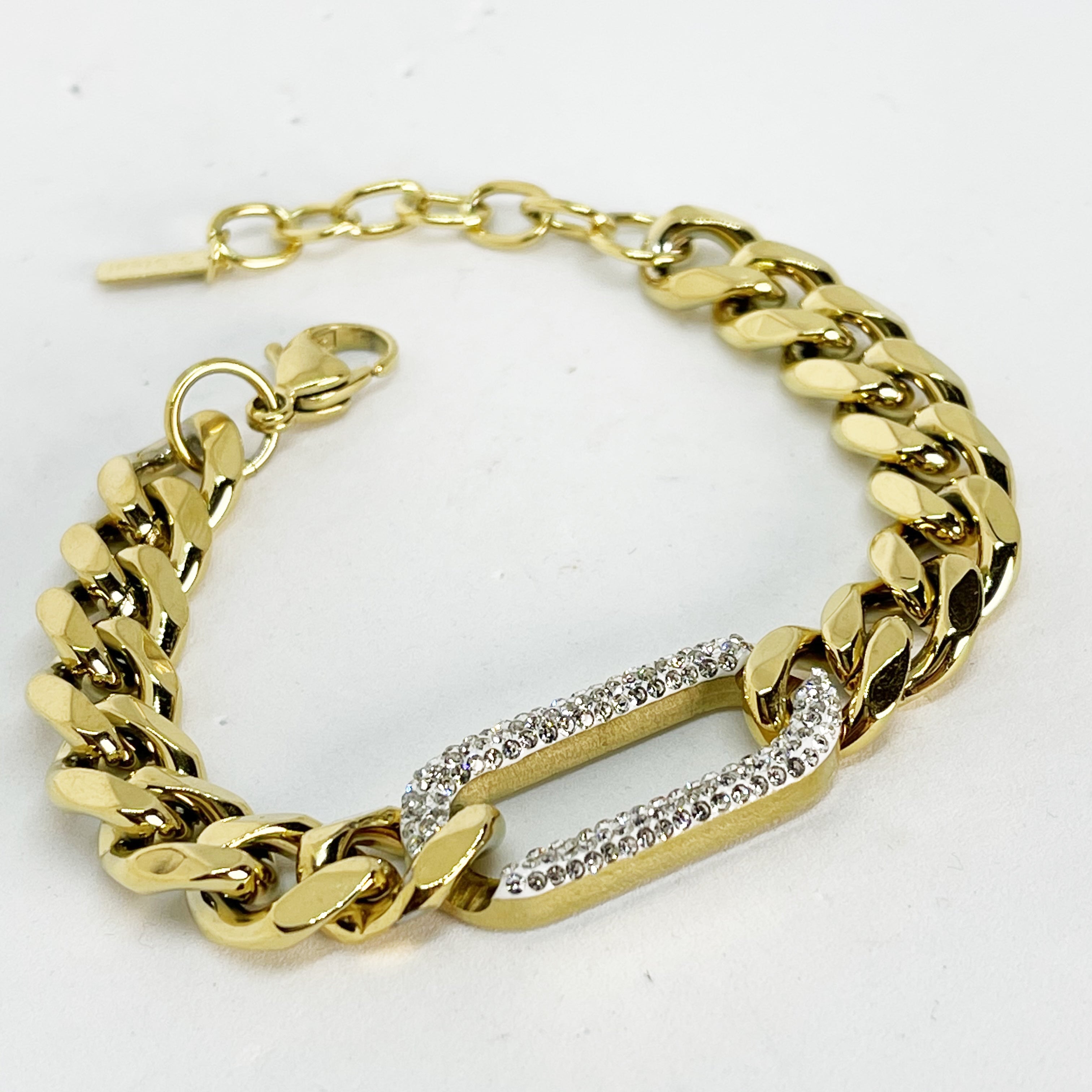 Bracelet Tresse Ovale Cristaux