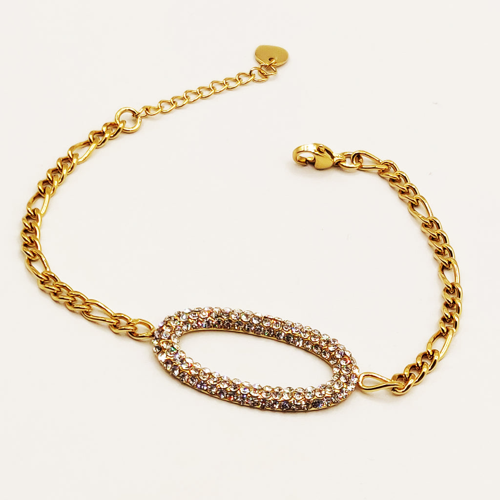 Bracelet Tresse Ovale Full Cristaux Luxe
