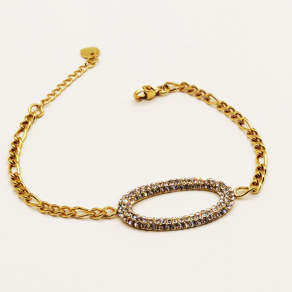 Bracelet Tresse Ovale Full Cristaux Luxe
