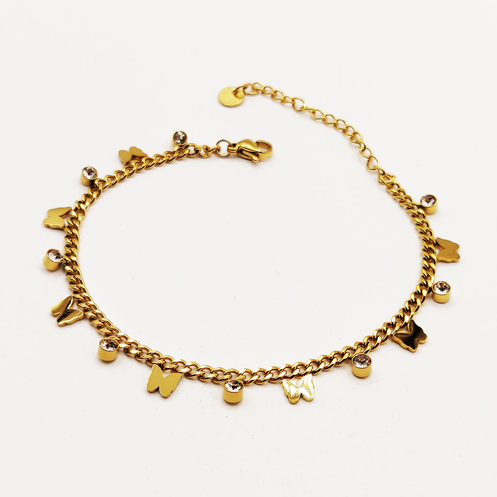 Bracelet Tresse Papillons et Cristaux