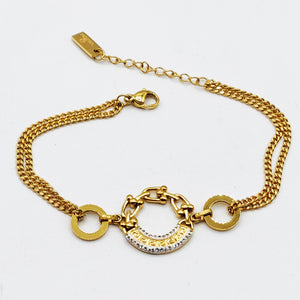 Bracelet Tresse Pendentif Cercle V Luxe