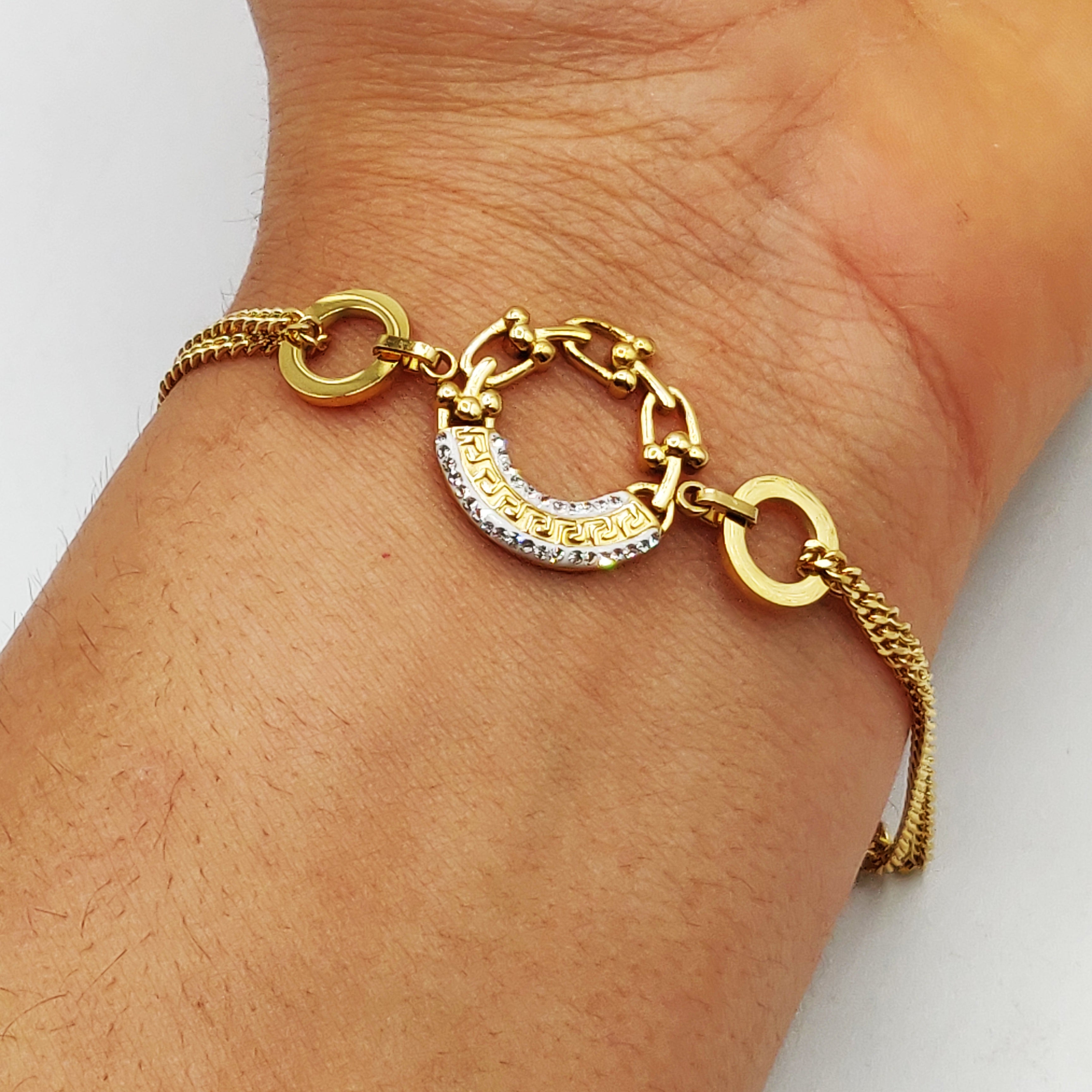 Bracelet Tresse Pendentif Cercle V Luxe