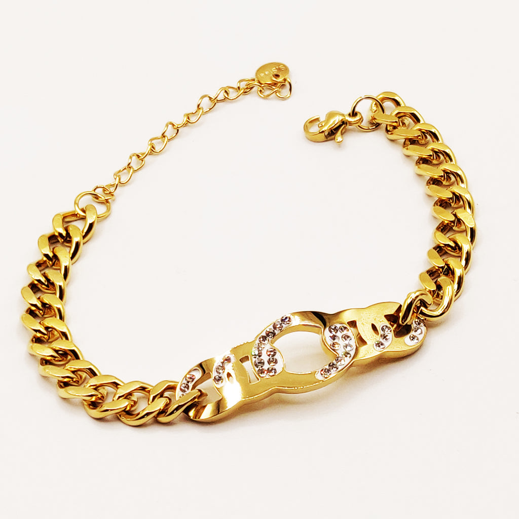 Bracelet Tresse pendentif Tresse Rigide Cristaux