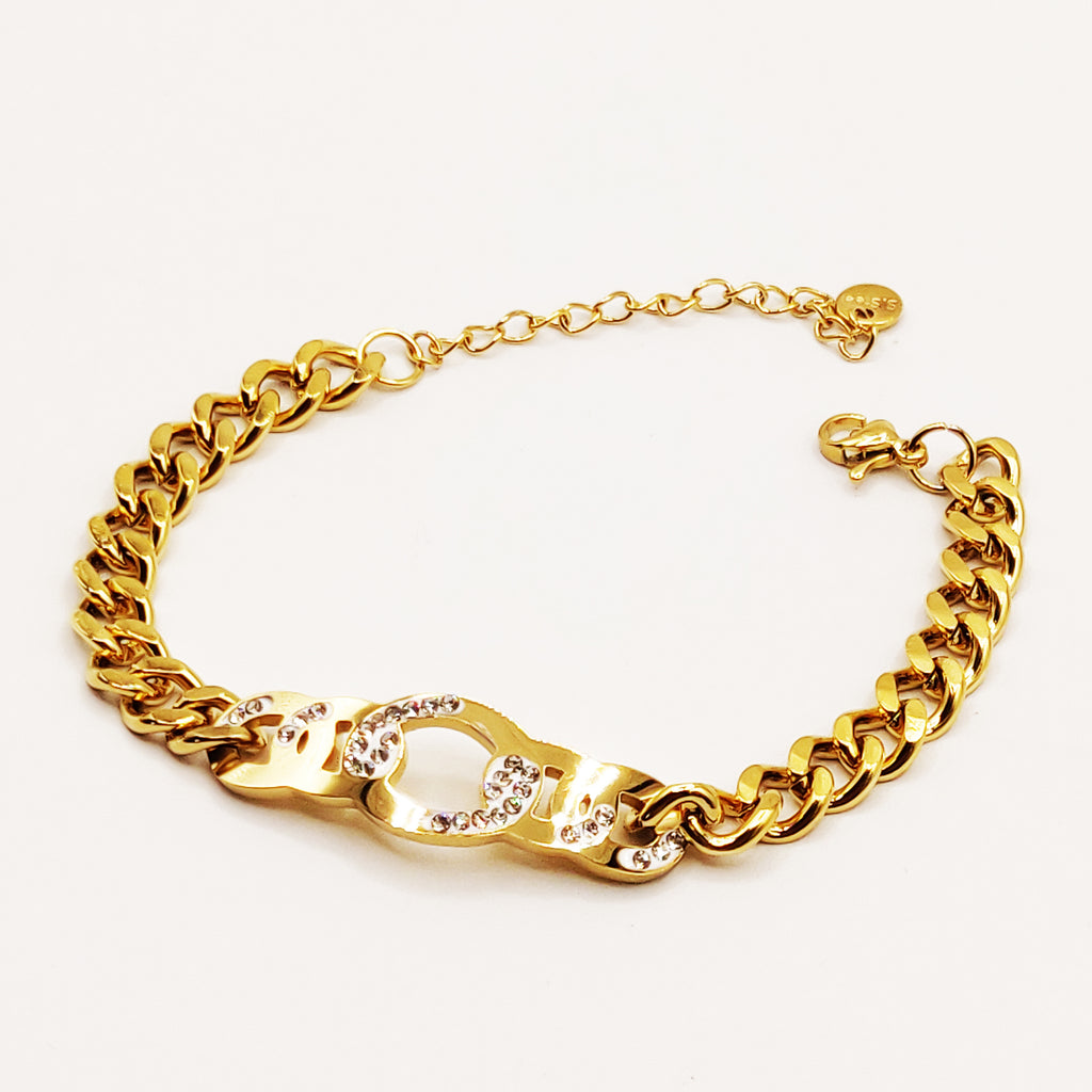 Bracelet Tresse pendentif Tresse Rigide Cristaux